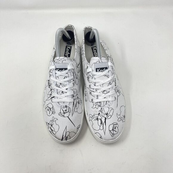 Keds Alley Breezie White and Black Hand Drawn Print Sneakers Size 10 WF66863 - Picture 7 of 14